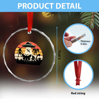 Retro Sunset Cryptid Squad Crystal Glass Ornament Cryptid Lover Gift