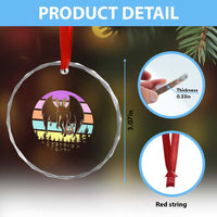 Retro Sunset Mothman Easter Egg Hunt Crystal Glass Ornament Cryptid Lover Gift