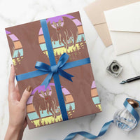 Retro Sunset Mothman Easter Egg Hunt Wrapping Paper Roll Cryptid Lover Gift