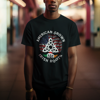 American Grown Irish Roots Ireland Flag T Shirt - Wonder Print Shop