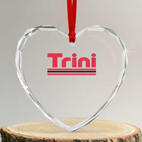 Retro Trini Heart Crystal Glass Ornament Trinidad and Tobago Flag Caribbean Pride Heritage Gift