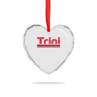 Retro Trini Heart Crystal Glass Ornament Trinidad and Tobago Flag Caribbean Pride Heritage Gift