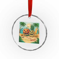 Retro Tropical Summerween Crystal Glass Ornament Halloween Summer Beach Cocktail Boo - Wonder Print Shop