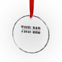 Retro Twin Dad Crystal Glass Ornament Subtle Make It A Double Fathers Day