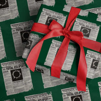 Retro Vintage Science Magazine Total Solar Eclipse 2024 Wrapping Paper Roll Historic Totality Astronomy Geek Memorabilia