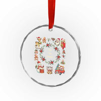 Retro Vintage Xmas Crystal Glass Ornament Tis The Season Santa Hat Xmas Wrealth TS11