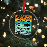 Retro World War 2 Memorabilia Crystal Glass Ornament May Start Talking About WWII WW2 Gear - Wonder Print Shop