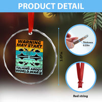 Retro World War 2 Memorabilia Crystal Glass Ornament May Start Talking About WWII WW2 Gear TS02