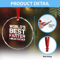 Retro World's Best Farter I Mean Father Crystal Glass Ornament Funny Best Dad TS10