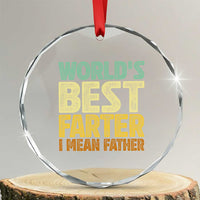 Retro World's Best Farter I Mean Father Crystal Glass Ornament Gag Gift Birthday Husband Dad Fathers Day