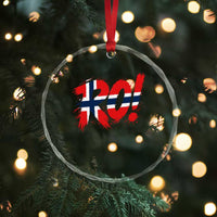 Ro Norway Viking Norwegian Flag Nordic Pride Crystal Glass Ornament