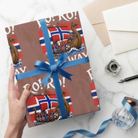 Ro Ro Norway Viking Row Wrapping Paper Roll Norwegian Flag Longship for Norge Football Fan