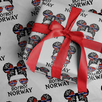Ro Ro Norwegian Viking Ship Wrapping Paper Roll Norway Flag Messy Bun Girl