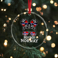 Ro Ro Norwegian Viking Ship Messy Bun Girl Crystal Glass Ornament