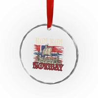 Ro Ro Norwegian Viking Ship Norway Flag Crystal Glass Ornament