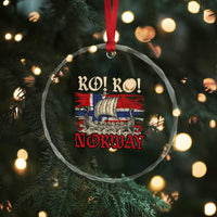 Ro Ro Norwegian Viking Ship Norway Flag Crystal Glass Ornament