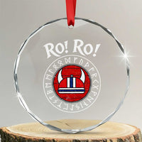 Ro Ro Ro Viking Chant Norway Football Fans Crystal Glass Ornament Norwegian Pride Distressed Norse Runes Shield Patriotic Supporter