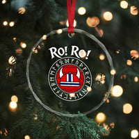 Ro Ro Ro Viking Chant Norway Football Fans Crystal Glass Ornament Norwegian Pride Distressed Norse Runes Shield Patriotic Supporter