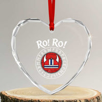 Ro Ro Ro Viking Chant Norway Football Fans Heart Crystal Glass Ornament Norwegian Pride Distressed Norse Runes Shield Patriotic Supporter