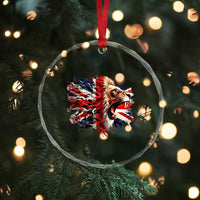 Roaring British Lion Flag Crystal Glass Ornament Union Jack UK Pride - Wonder Print Shop