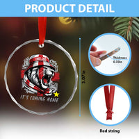 Roaring Lions England Football Pride Crystal Glass Ornament Retro Patriotic Soccer British Football Fans