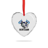 Roaring Scottish Lion Crest Heart Crystal Glass Ornament Thistle Scotland Flag Emblem for Brave Highlanders - Wonder Print Shop