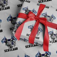 Roaring Scottish Lion Crest Wrapping Paper Roll Thistle Scotland Flag Emblem for Brave Highlanders - Wonder Print Shop