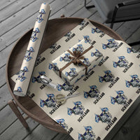 Roaring Scottish Lion Crest Wrapping Paper Roll Thistle Scotland Flag Emblem for Brave Highlanders - Wonder Print Shop