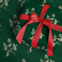 Rock And Roll Abraham Lincoln Playing Guitar Wrapping Paper Roll Vintage Patriotic Music Gift