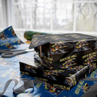 Rock And Roll Wrapping Paper Roll Funny Dionasaur Playing Guitar - Wonder Print Shop