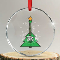Rockin' Xmas Tree For Guitarist Music Lover Crystal Glass Ornament TS09