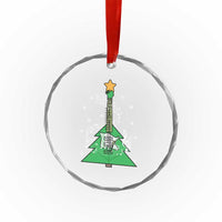 Rockin' Xmas Tree For Guitarist Music Lover Crystal Glass Ornament TS09