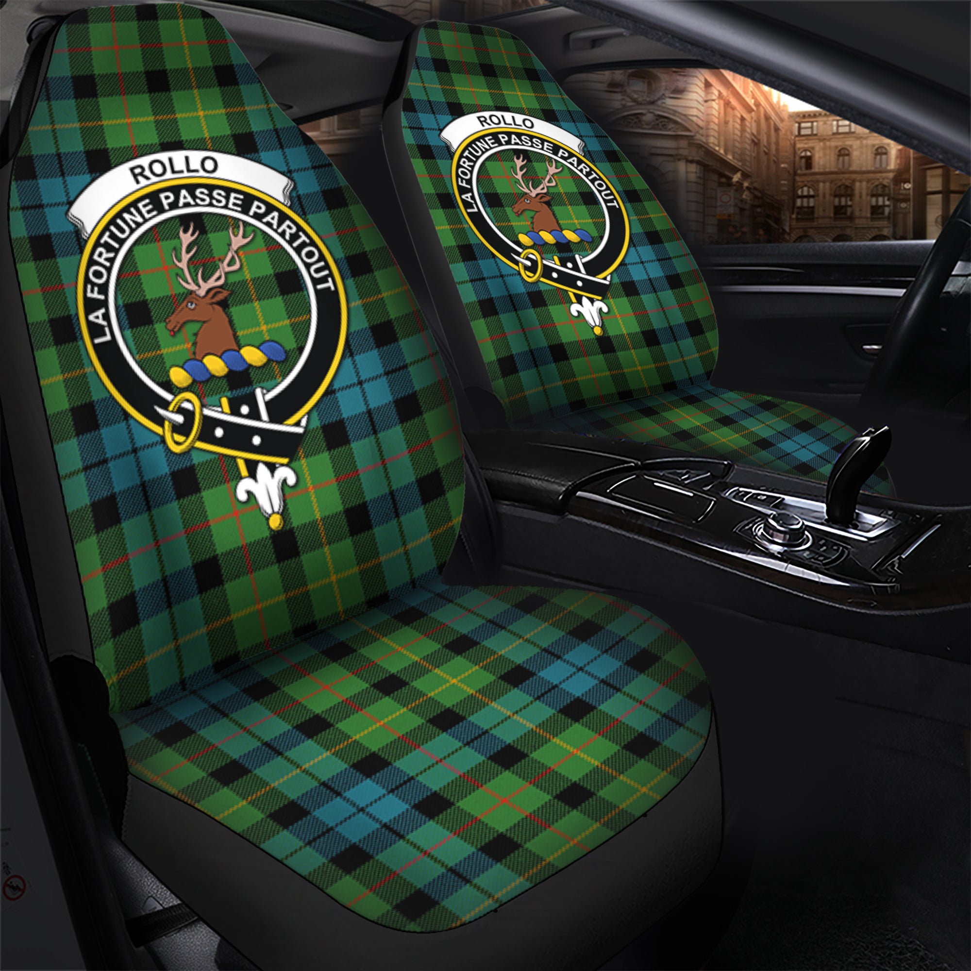 Rollo Ancient Clan Tartan Car Seat Cover, Family Crest Tartan Seat Cover TS23