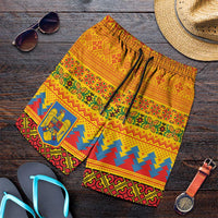 Romania Merry Christmas Shorts for Men Romania Emblem Traditional Folk Art - Wonder Print Shop