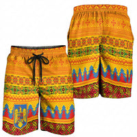 Romania Merry Christmas Shorts for Men Romania Emblem Traditional Folk Art - Wonder Print Shop