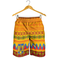 Romania Merry Christmas Shorts for Men Romania Emblem Traditional Folk Art - Wonder Print Shop