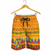 Romania Merry Christmas Shorts for Men Romania Emblem Traditional Folk Art - Wonder Print Shop