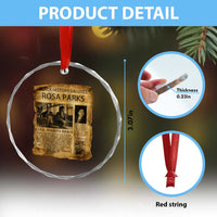 Rosa Parks Crystal Glass Ornament Female Empowerment History Gift