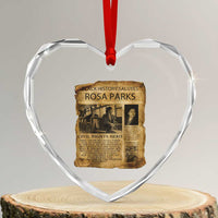 Rosa Parks Heart Crystal Glass Ornament Female Empowerment History Gift