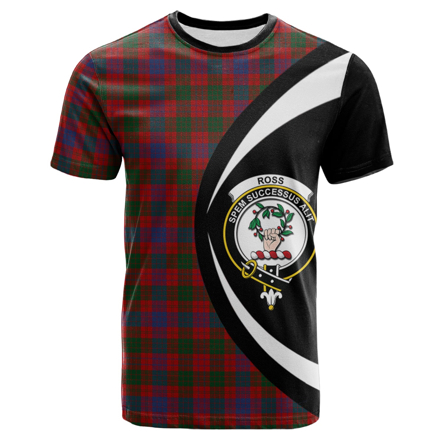 scottish-ross-clan-crest-circle-style-tartan-t-shirt