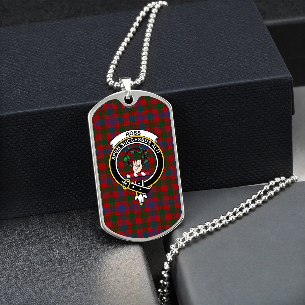 ross-tartan-family-crest-silver-military-chain-dog-tag