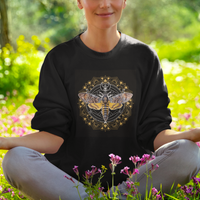 Moth Sweatshirt Geometric Death's Head Hawkmoth Moth Mandala Insect Nature Spiritual Mystic Peaceful Meditation Magical Shirt for Women, Moth T-shirt, Moth Lover Gift, Insect Lover Shirt, Spirituality Shirt - Wonder Print Shop