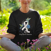Pretty White Ribbon Bird Lung Cancer Awareness Sweatshirt - Wonder Print Shop
