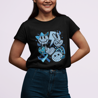 In November We Wear Blue T1D T2D Diabetes Awareness Retro Groovy T Shirt - Wonder Print Shop