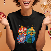 Retro Groovy Merry Christmas Ornament Ho Ho Ho T Shirt - Wonder Print Shop