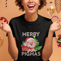 Merry Pigmas Pig Santa Christmas Light Farmer T Shirt For Women - Wonder Print Shop