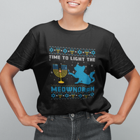 Hanukkah Cat T Shirt Light The Meownorah Jewish Hanukkah Cat Menorah Chanukah - Wonder Print Shop