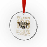 Route Highway 66 100 Year Centennial Anniversary Souvenir Crystal Glass Ornament Santa Monica End of the Road