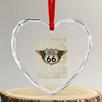 Route Highway 66 100 Year Centennial Anniversary Souvenir Heart Crystal Glass Ornament Santa Monica End of the Road