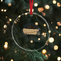 Route Highway 66 Map Chicago to Santa Monica Crystal Glass Ornament Vintage America Road Trip Americana